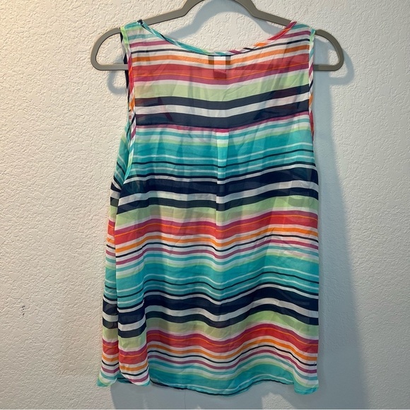 Women’s Torrid multicolored striped sleeveless blouse size 0X - Picture 4 of 4